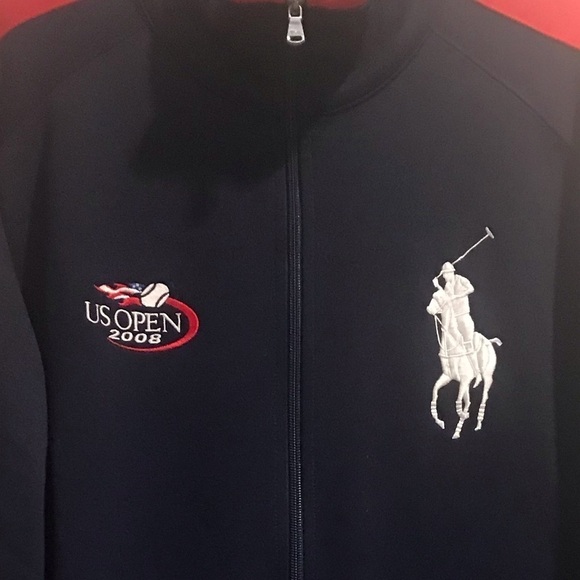 Ralph Lauren US Open Series 2008 Track Jacket Blue Red Stripe Mens X Large - Picture 8 of 8